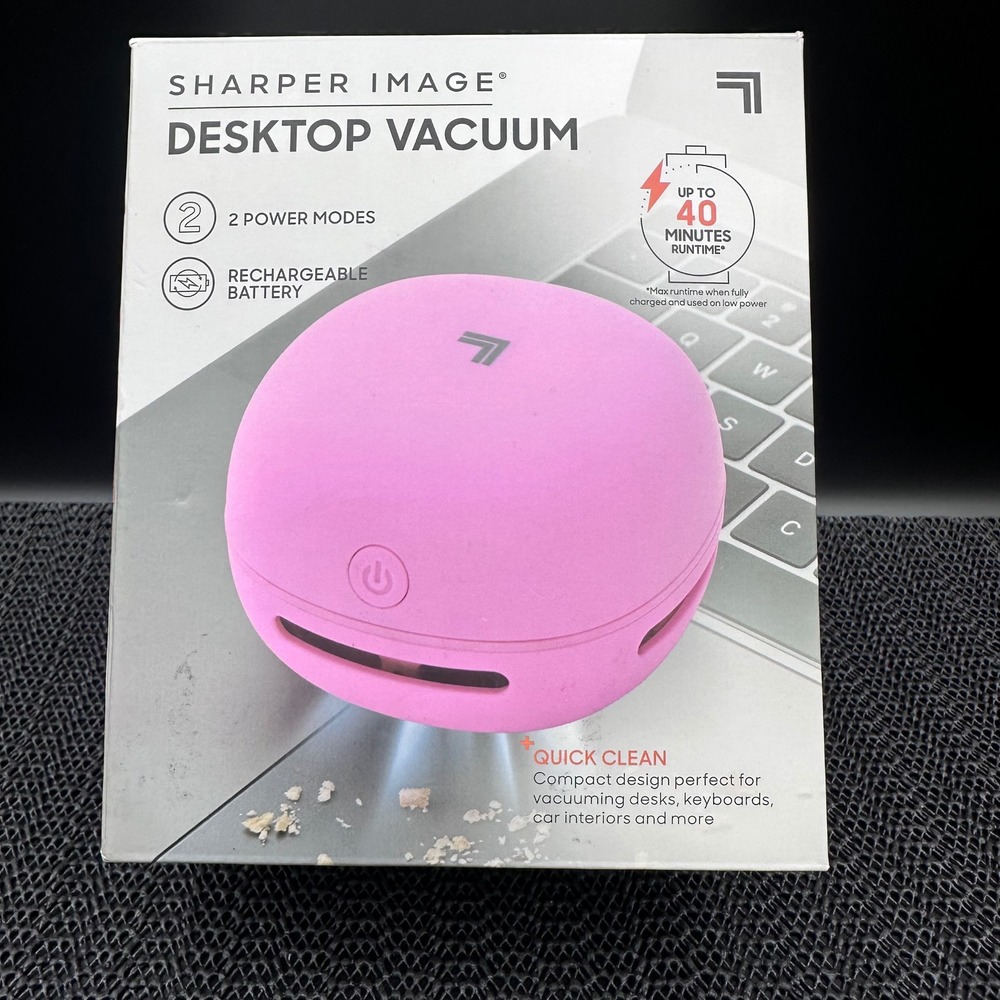 Sharper Image Desktop Vacuum Pink Rechargeable Keyboard Cleaner 1018725 USB-C